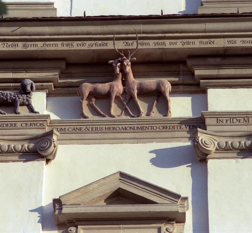 Group of animals on the north tower of Schöntal monastery church