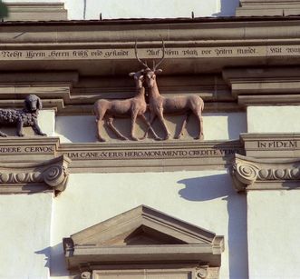 Group of animals on the north tower of Schöntal monastery church
