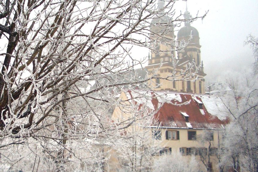 Kloster Schöntal, außen, Winter