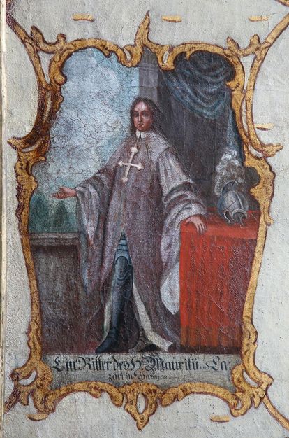 Kloster Schöntal, Ritter, ein Detail eines Gemäldes im Ordenssaal