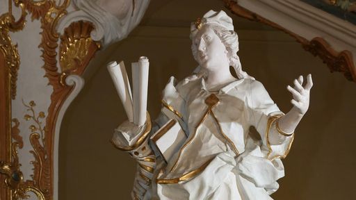 Statue of “Scientia” in the staircase, Schöntal Monastery